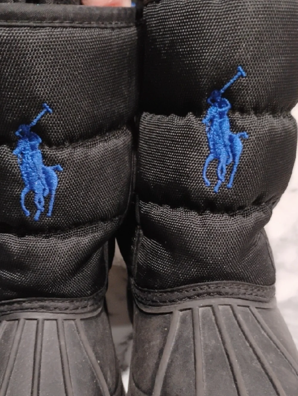 Polo by Ralph Lauren Black and Blue Kids Snow Boots Baby Size 7